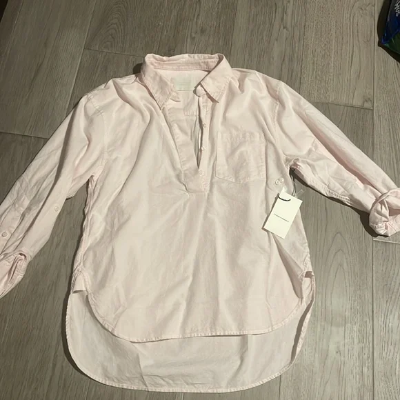 Citizens of Humanity - Aave Oversized Cuff Shirt in Oxford Guava - Picture 4 of 8